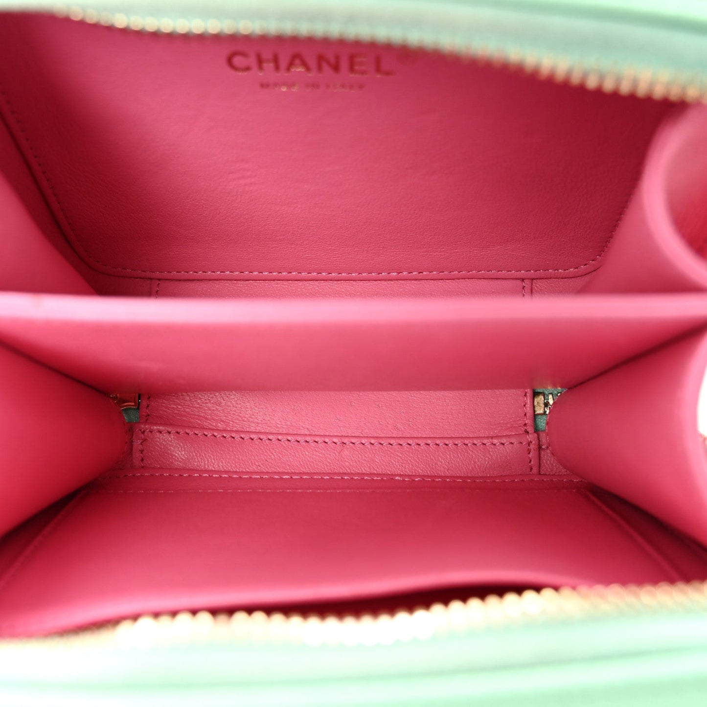 Caviar Quilted Small CC Filigree Vanity Case Pink Green Blue