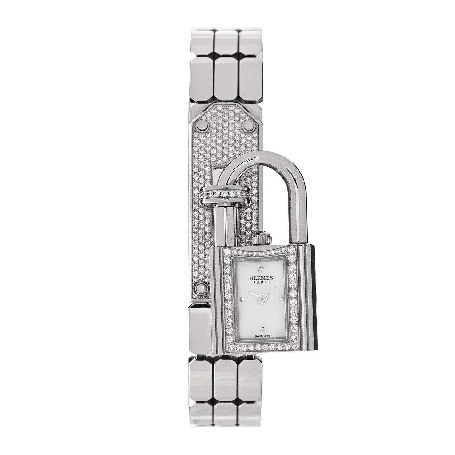 Stainless Steel Diamond Pave 16mm Kelly Quartz Watch