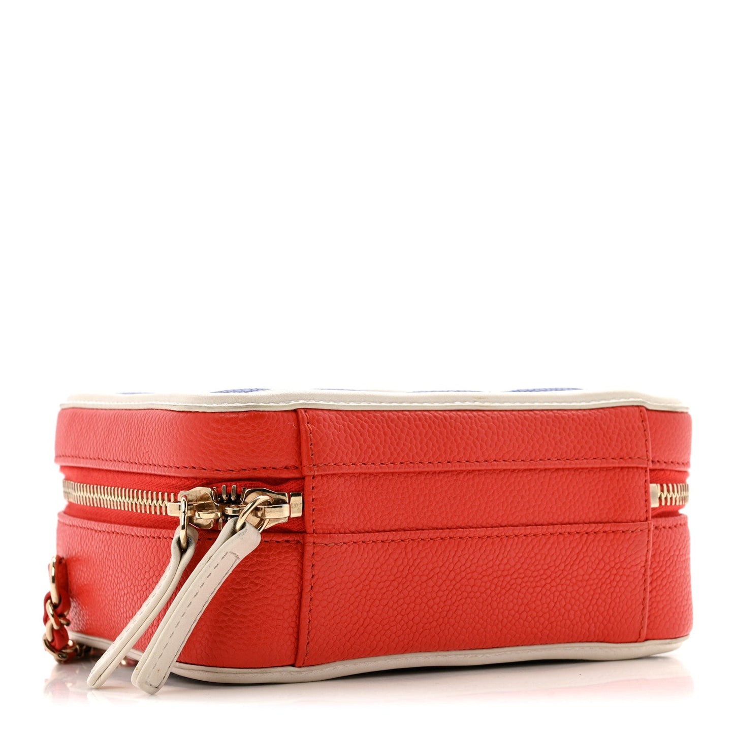 Caviar Quilted Small CC Filigree Vanity Case Blue White Red