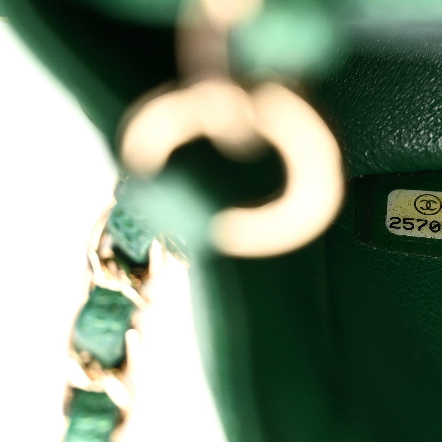 Metallic Caviar Quilted Mini Rectangular Flap Green