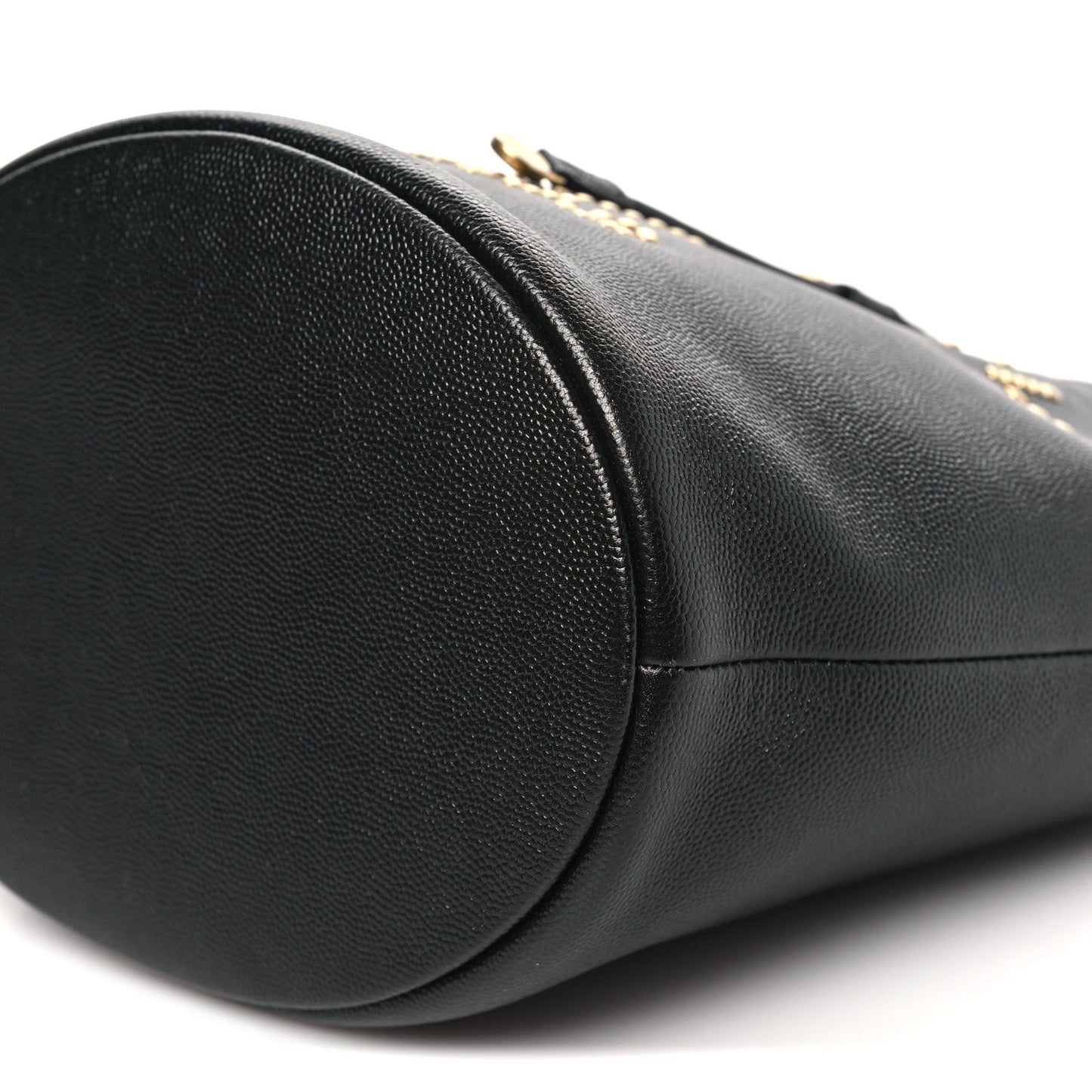 Caviar Deauville Drawstring Bucket Bag Black