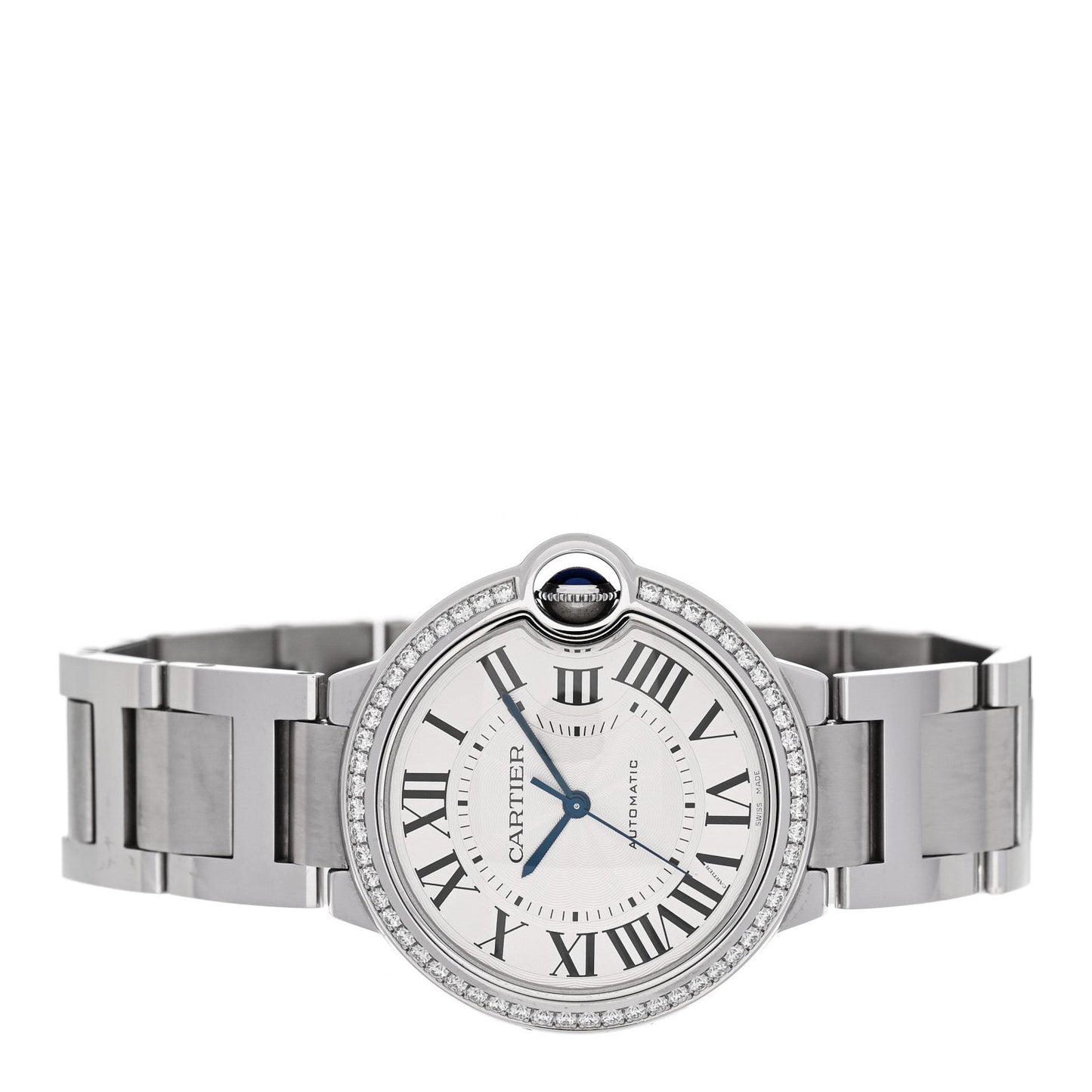 Stainless Steel Diamond Bezel 36mm Ballon Bleu De Cartier Automatic Watch