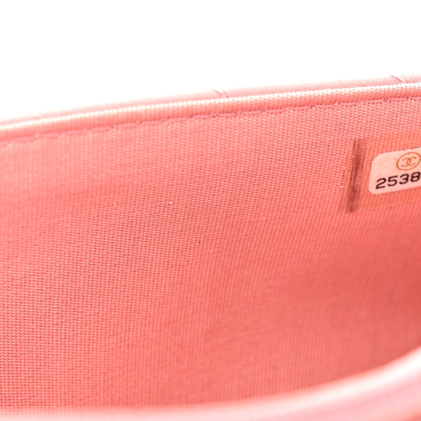 Lambskin Chevron Quilted Trendy CC Wallet On Chain WOC Pink