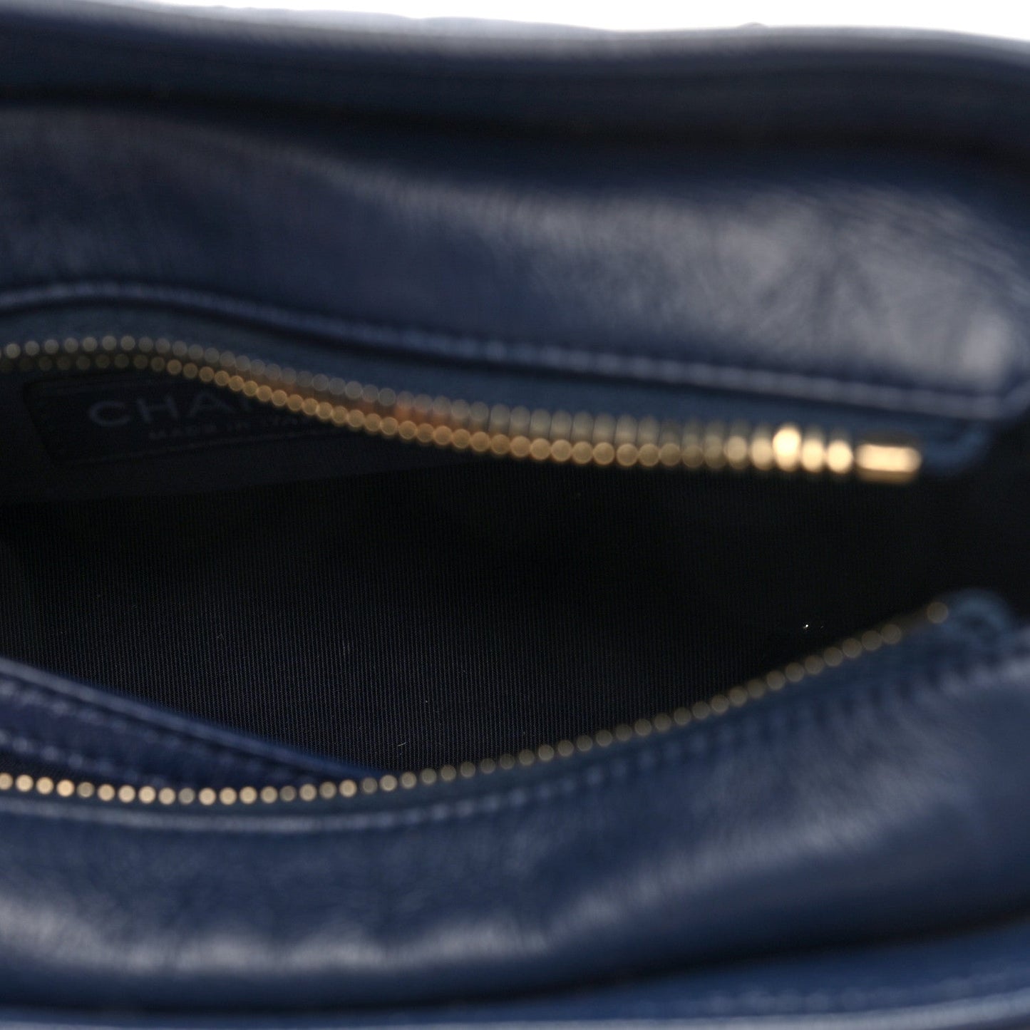 Aged Calfskin Quilted Small Gabrielle Hobo Navy
