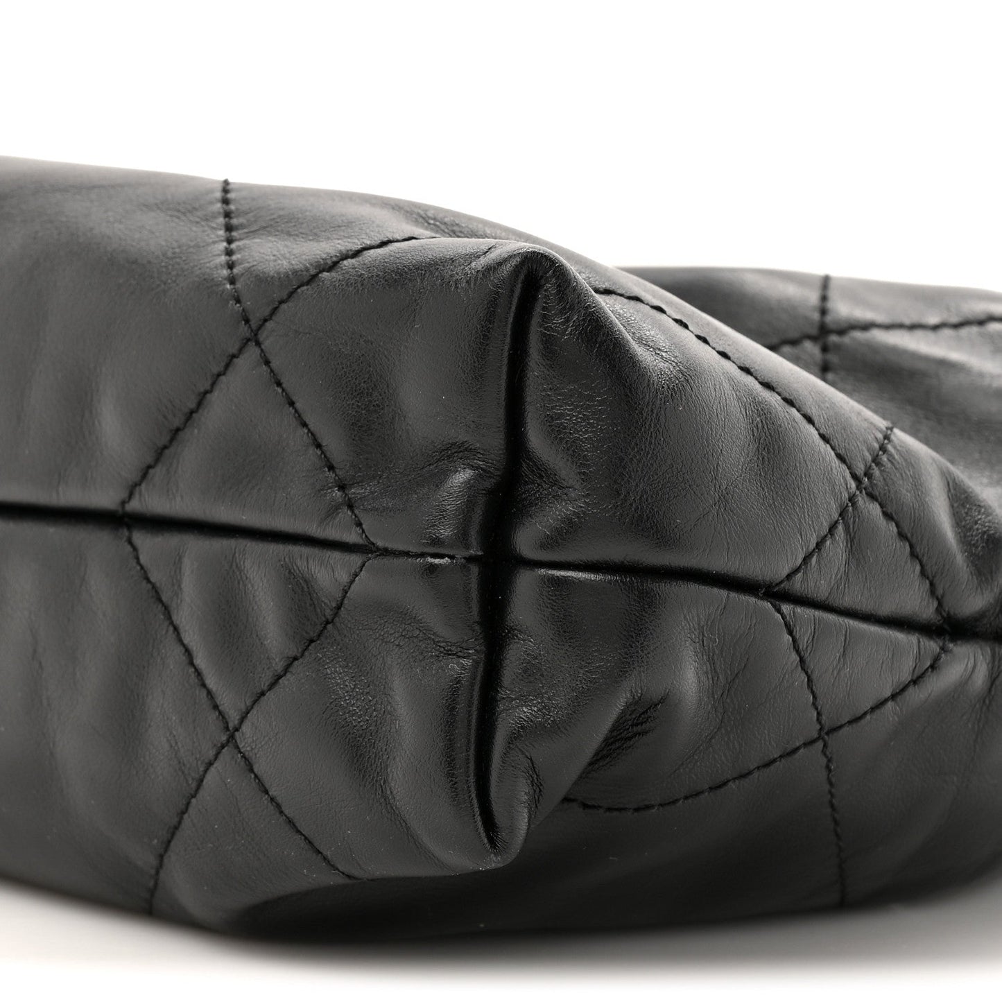 Shiny Calfskin Quilted Mini Chanel 22 Black