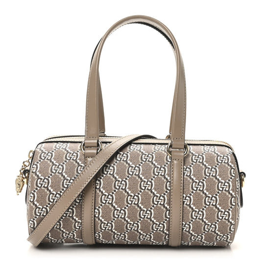 GG Shadow Monogram Ophidia Top Handle Bowler Bag Taupe