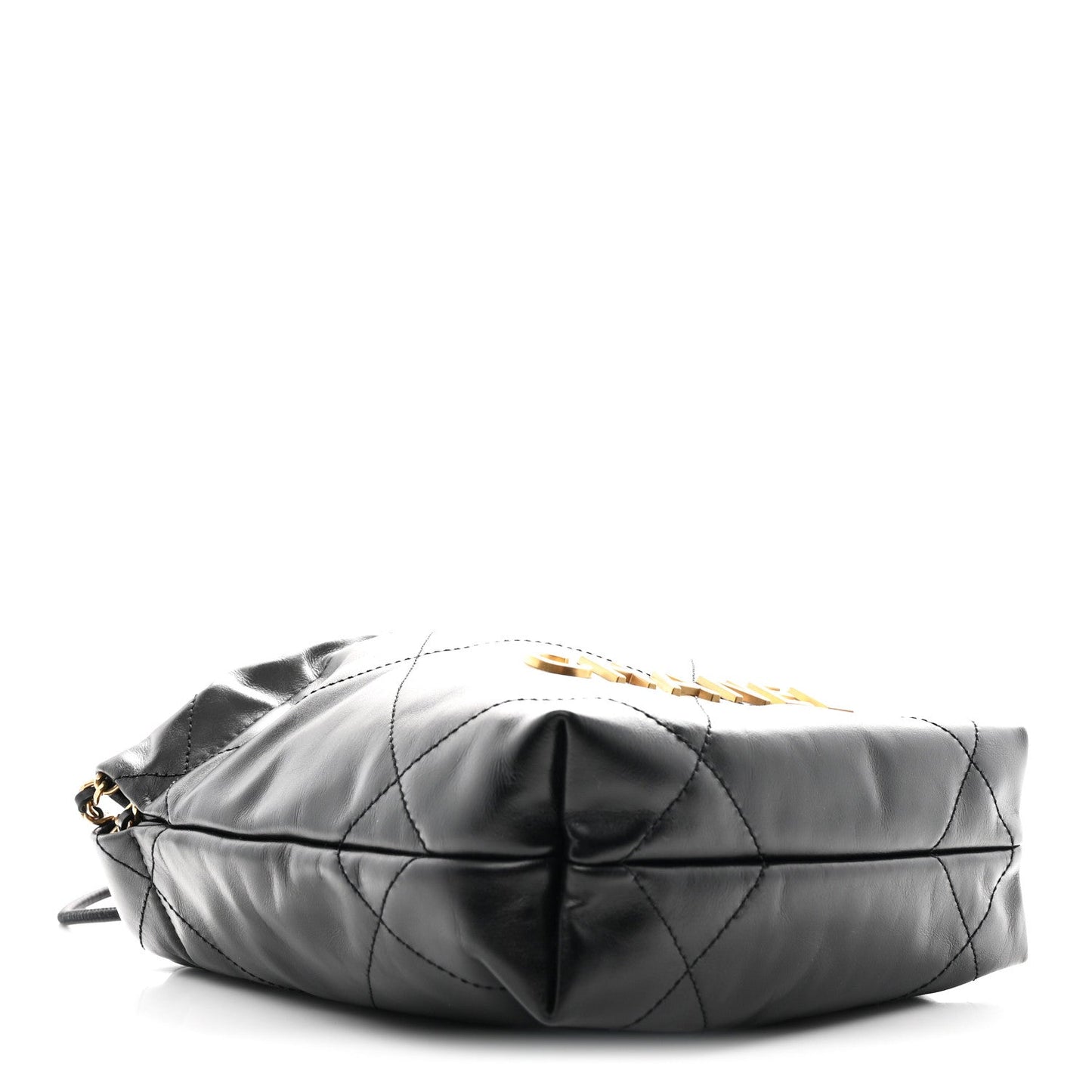 Shiny Calfskin Quilted Mini Chanel 22 Black