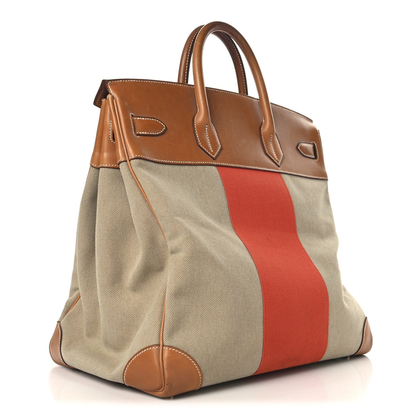 Toile Natural Barenia Flag HAC Birkin 40 Fauve Paprika