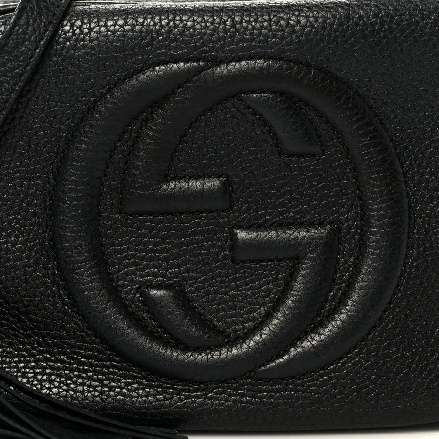 Pebbled Calfskin Small Soho Disco Bag Black