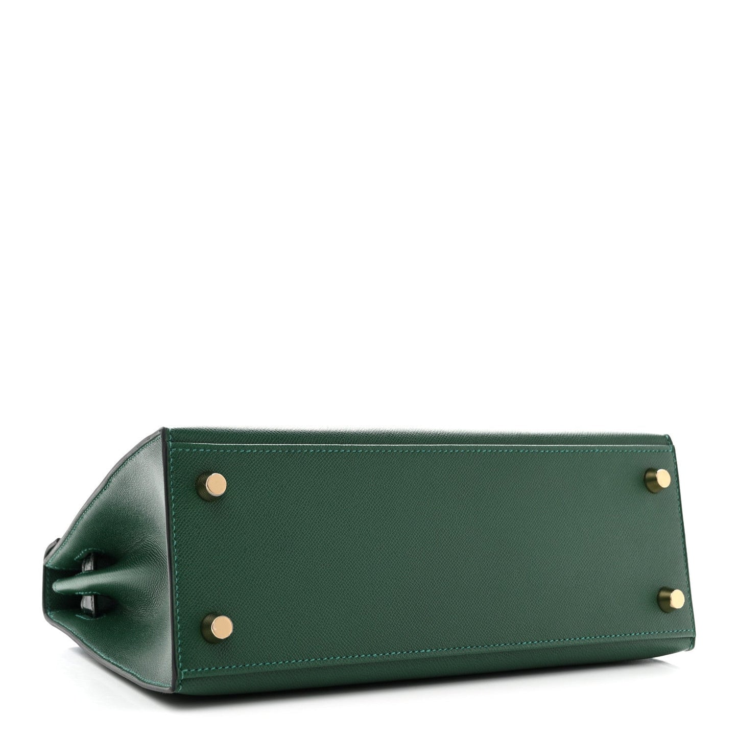 Madame Calfskin Shiny Alligator Kelly Sellier Touch 25 Vert Moyen