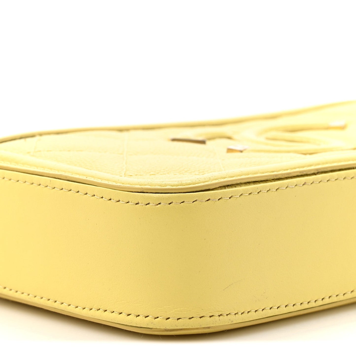 Caviar Quilted CC Filigree Clutch With Chain Yellow