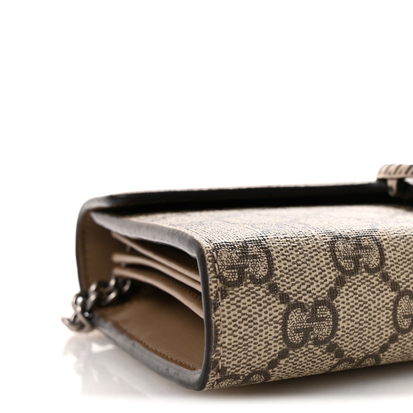 GG Supreme Monogram Mini Dionysus Chain Wallet Beige Taupe