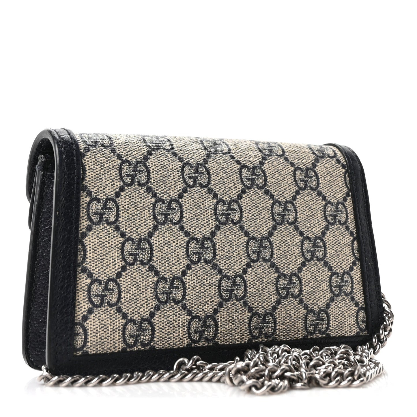 GG Supreme Monogram Textured Dollar Calfskin Super Mini Dionysus Shoulder Bag Beige Blue