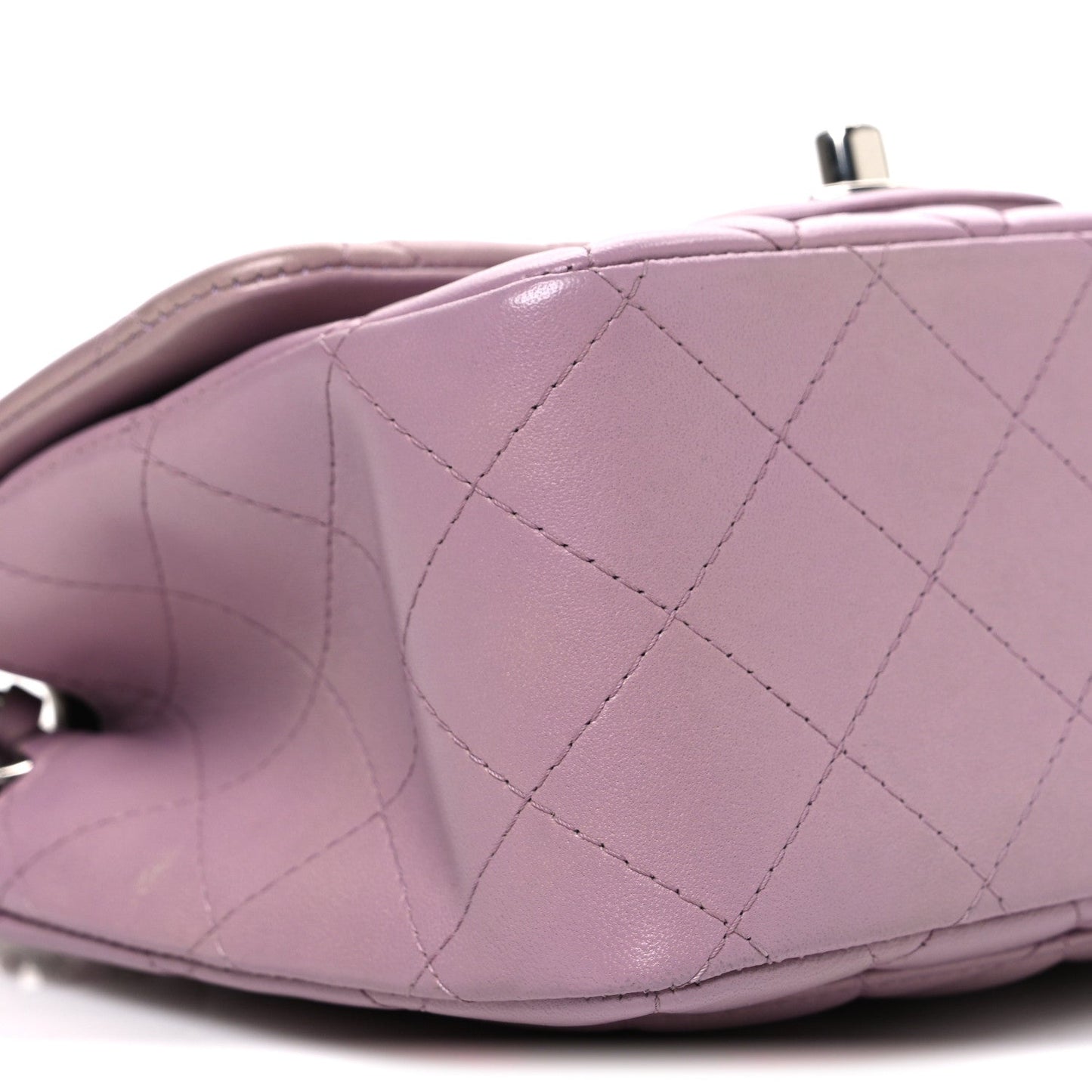 Lambskin Quilted Mini Square Flap Purple
