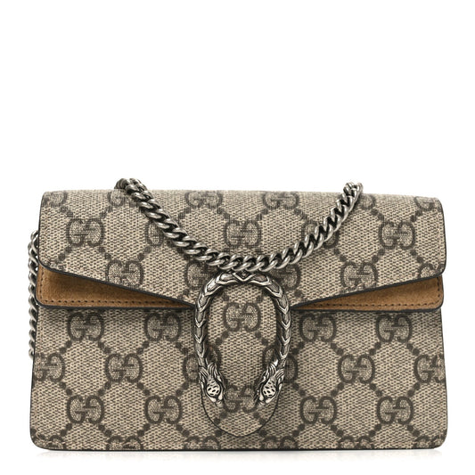 GG Supreme Monogram Super Mini Dionysus Shoulder Bag Taupe
