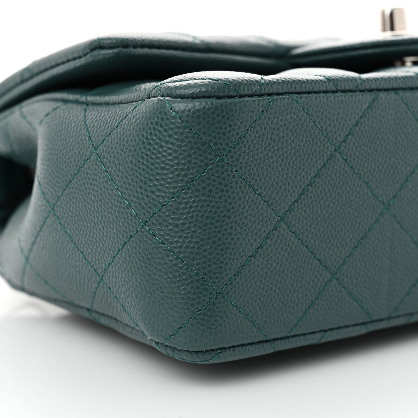Caviar Quilted Mini Rectangular Flap Dark Turquoise