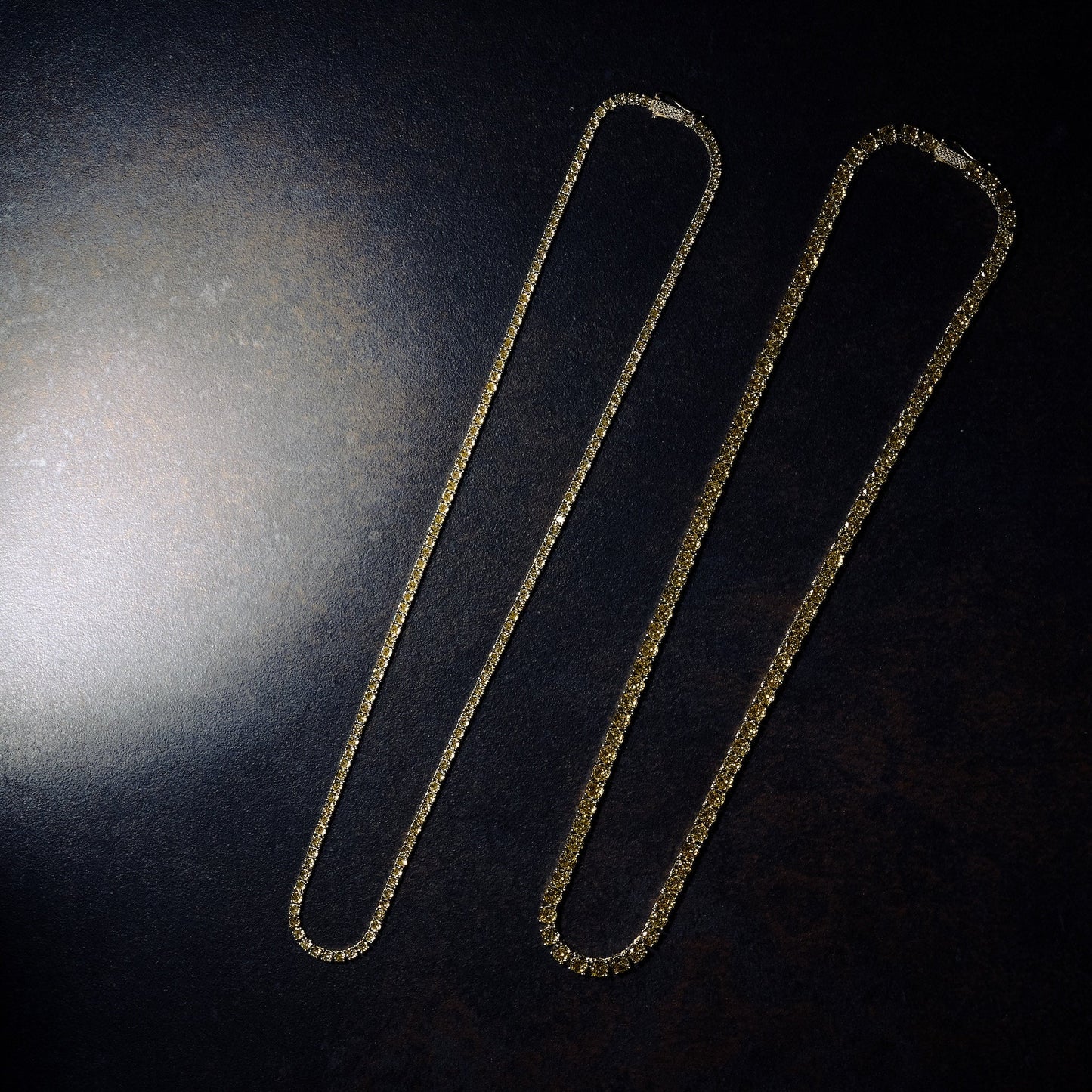 GLD X Bloody Osiris Iced Canary 3mm Diamond Tennis Chain in Yellow Gold Vermeil
