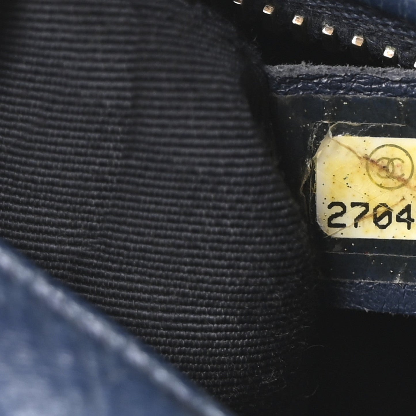 Aged Calfskin Quilted Small Gabrielle Hobo Navy