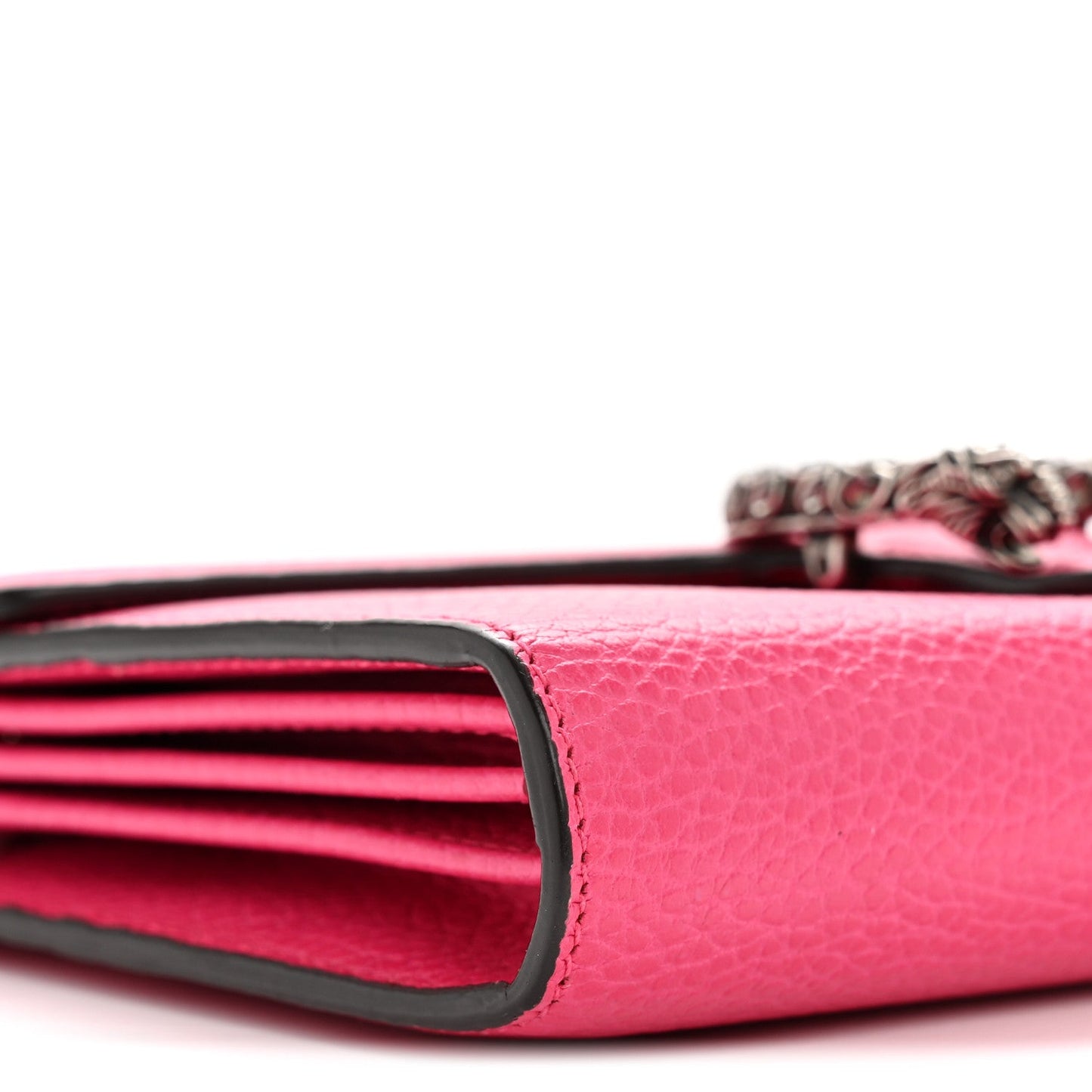Dollar Calfskin Crystal Mini Dionysus Chain Wallet Box Pink