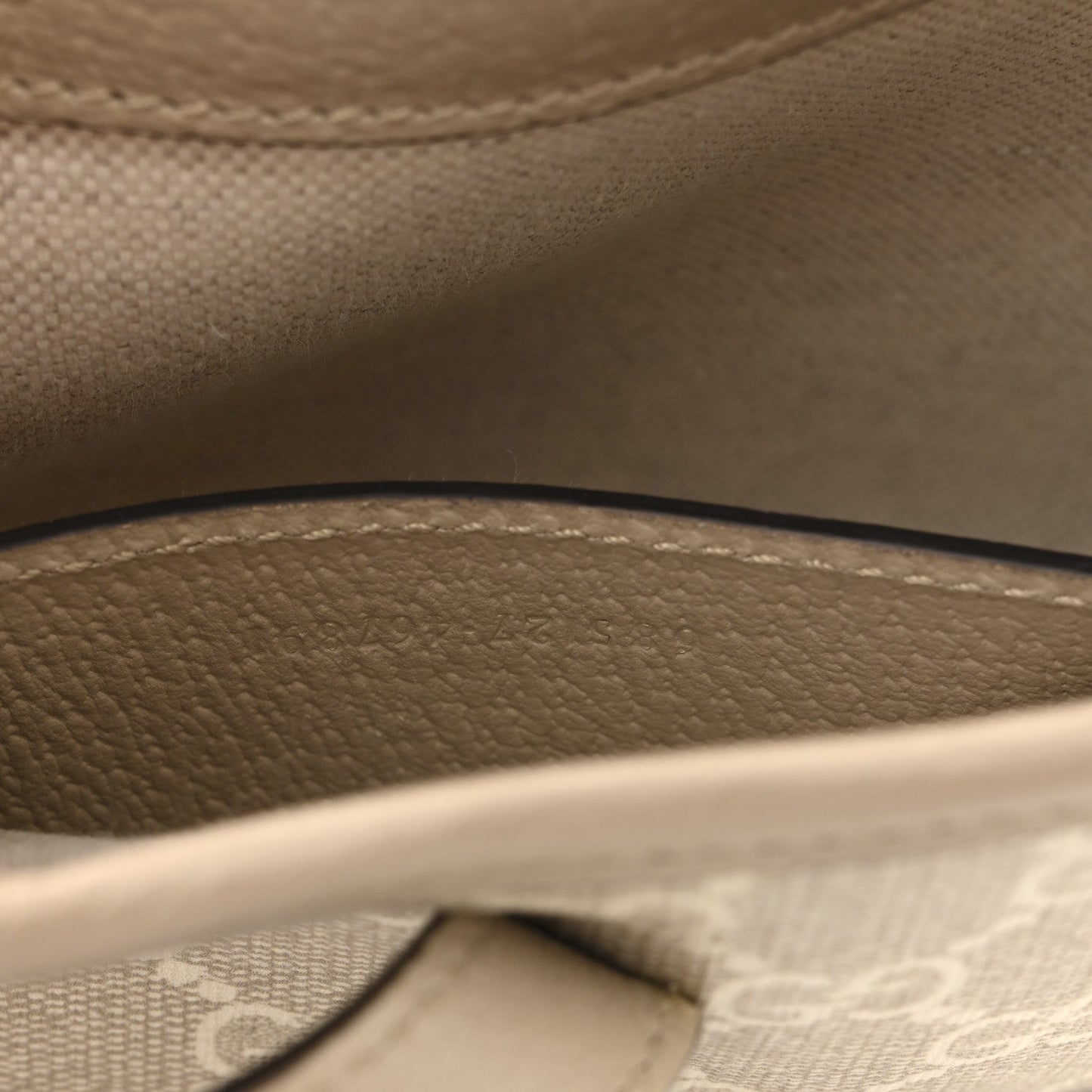 GG Supreme Monogram Textured Dollar Calfskin Mini Jackie 1961 Hobo Beige Mystic White Oatmeal