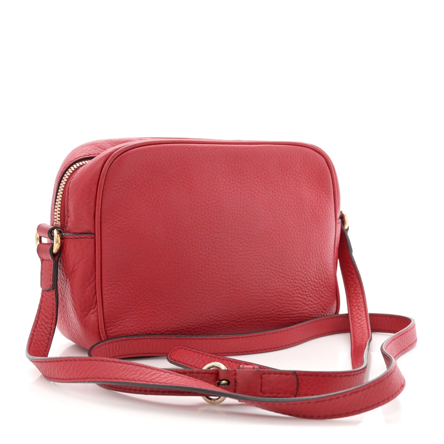 Pebbled Calfskin Small Soho Disco Bag Vibrant Red