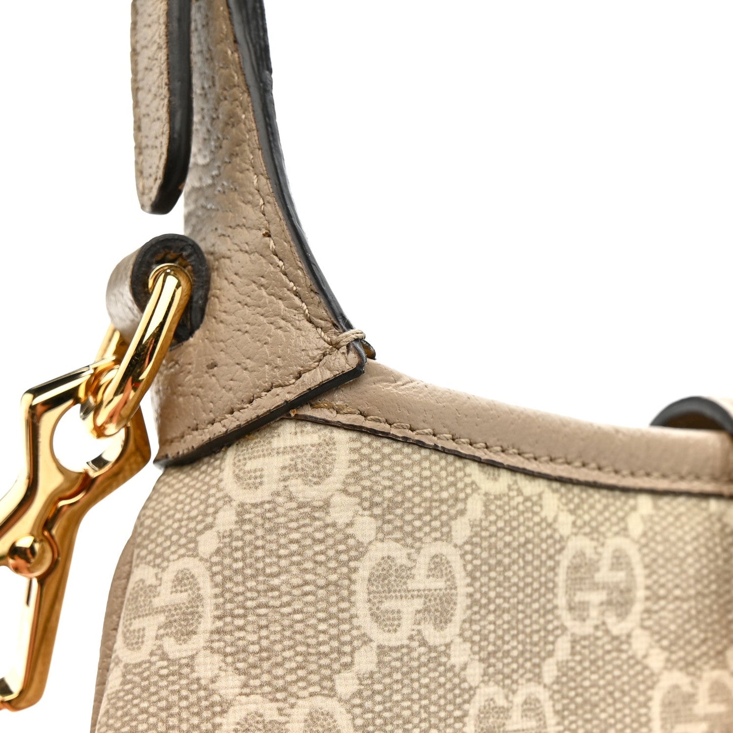 GG Supreme Monogram Textured Dollar Calfskin Mini Jackie 1961 Hobo Beige Mystic White Oatmeal
