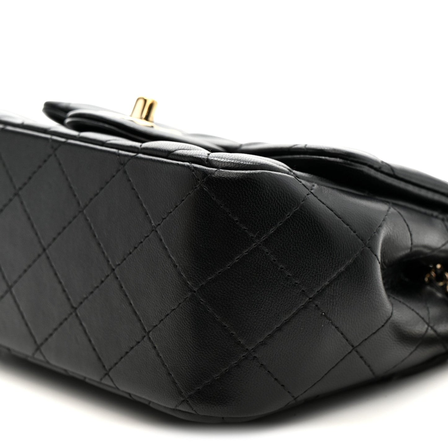 Lambskin Quilted Mini Square Flap Black