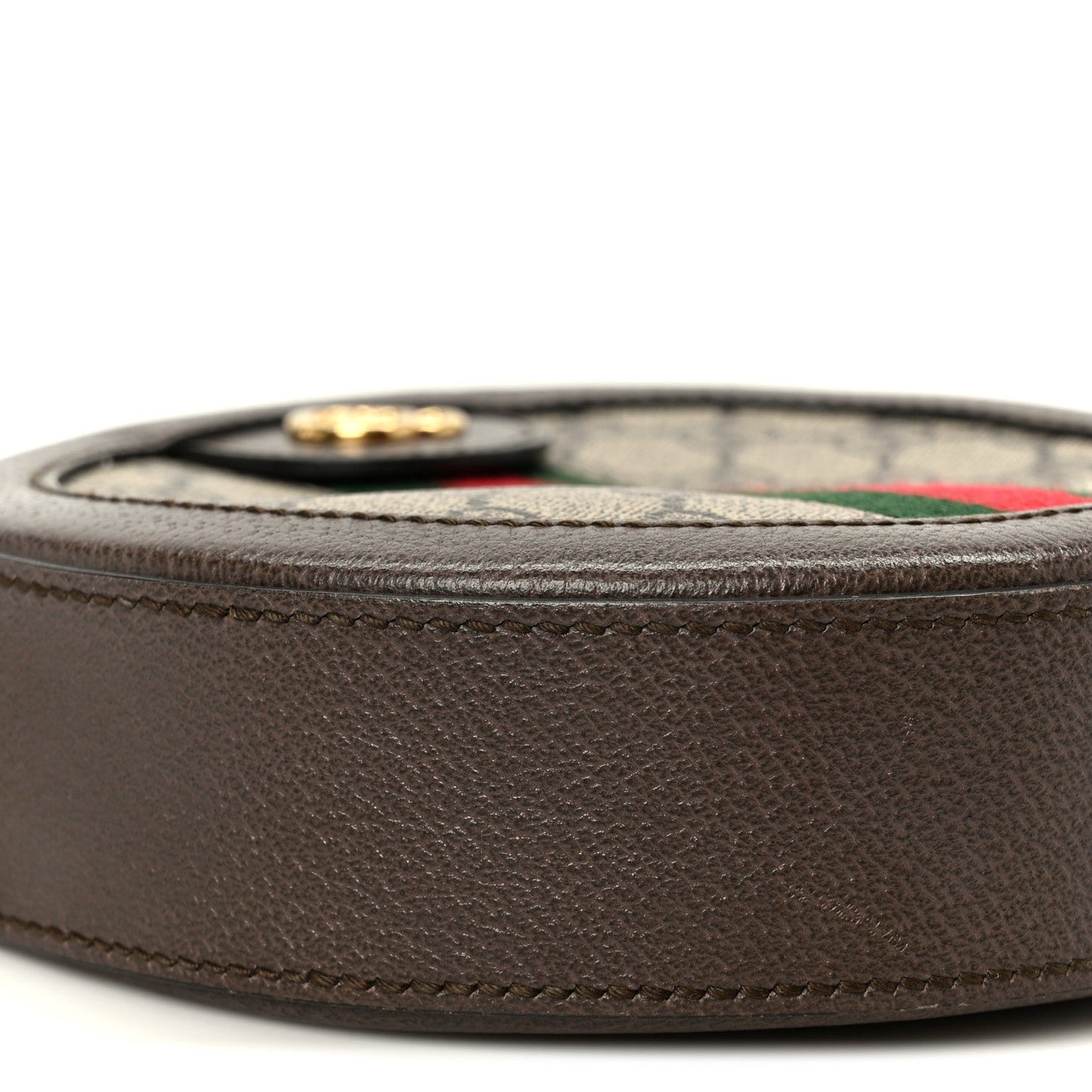 GG Supreme Monogram Web Mini Ophidia Round Shoulder Bag Brown