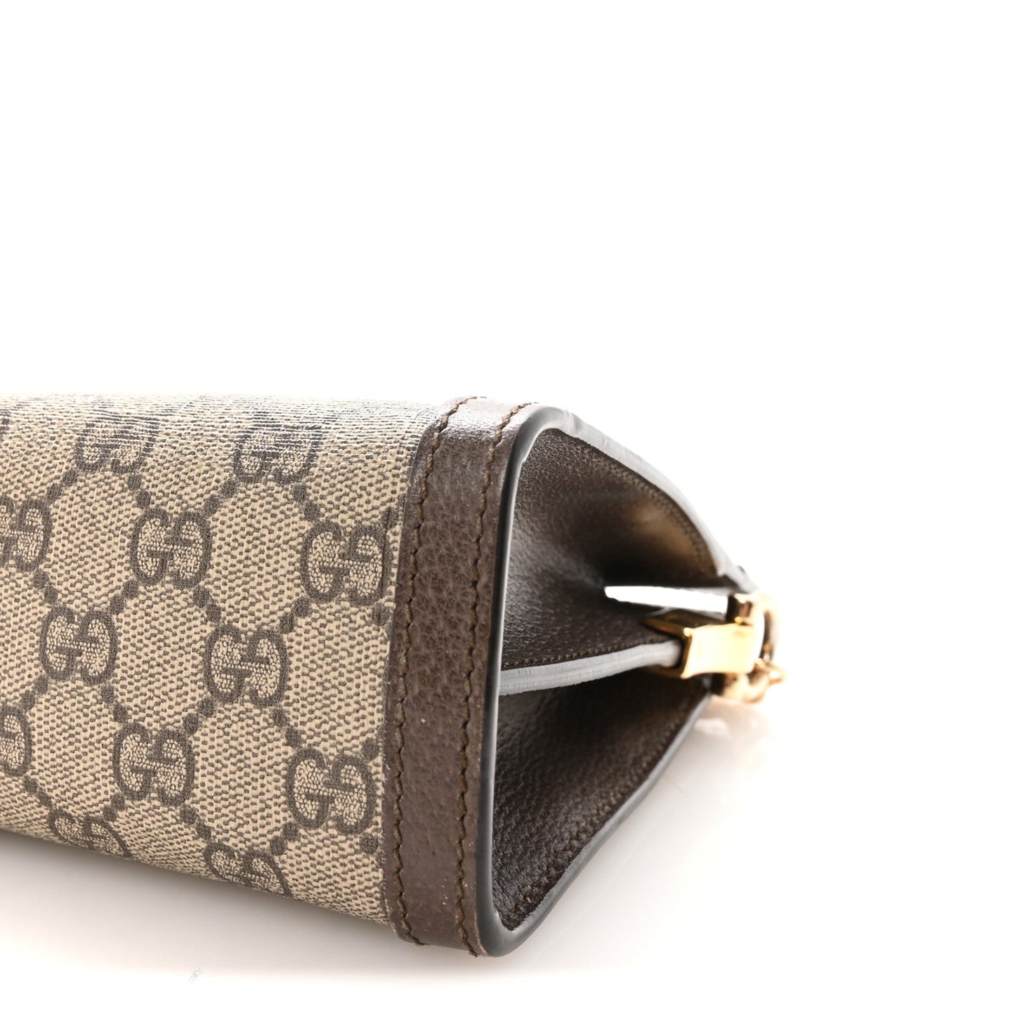 GG Supreme Monogram Web Small Ophidia Chain Shoulder Bag Brown
