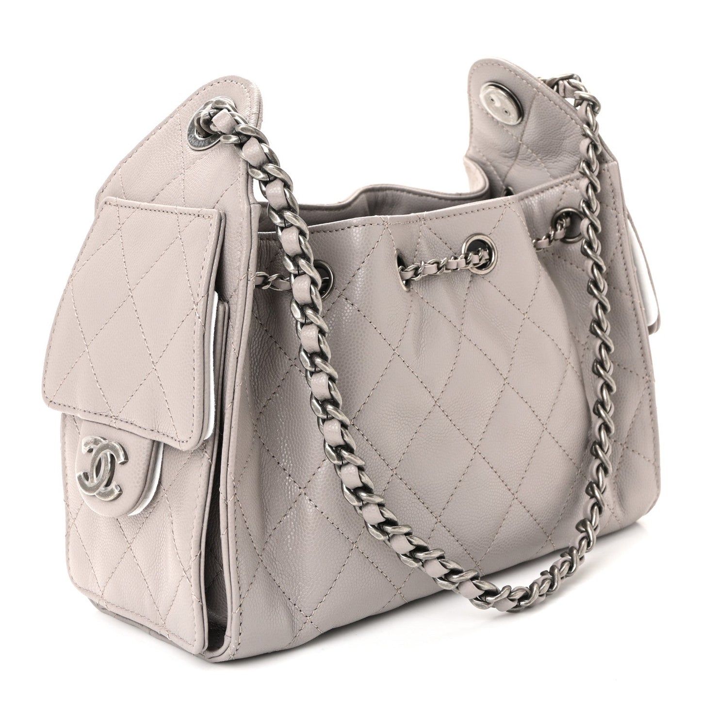 Caviar Quilted Mini Chanel 25 Handbag Dark Grey
