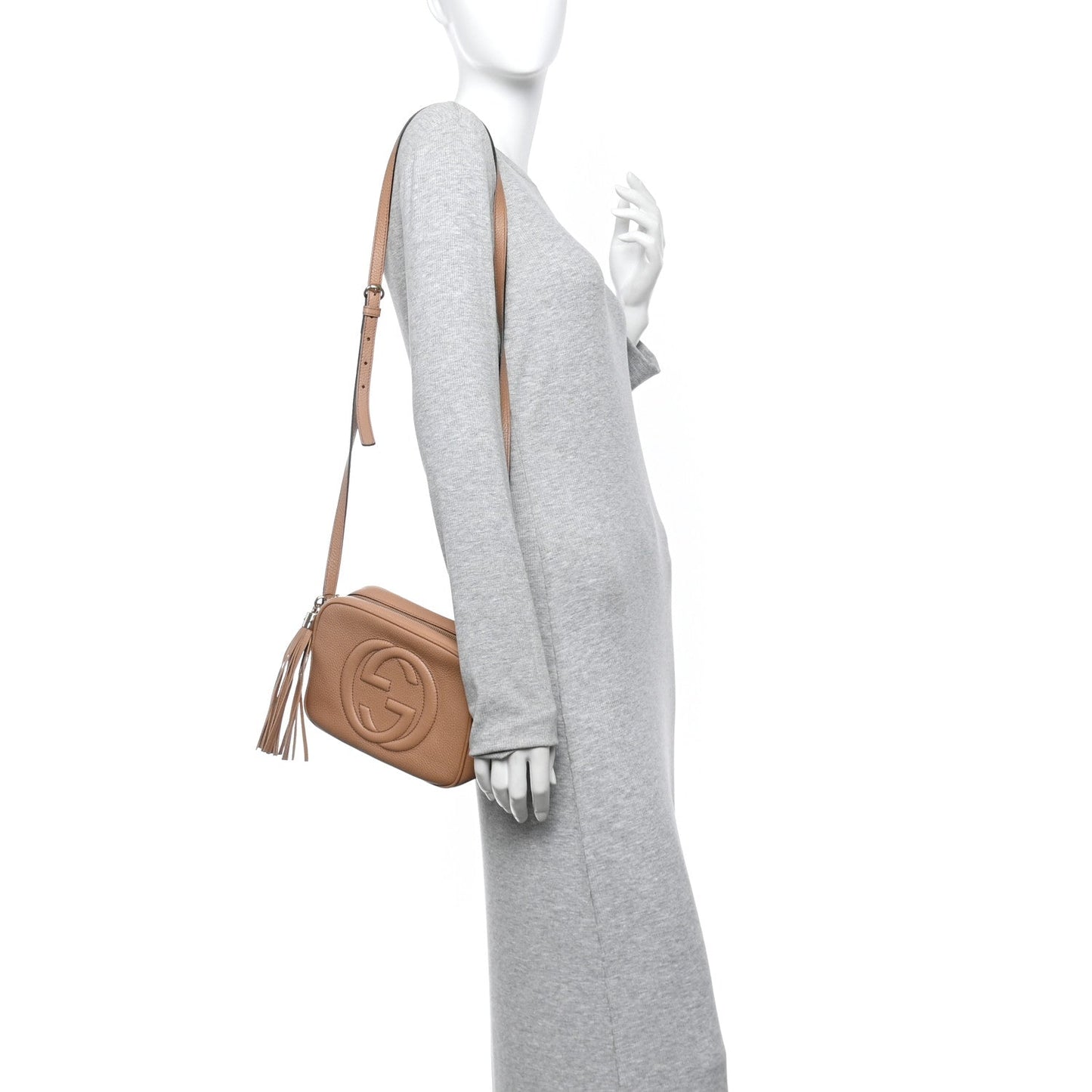 Pebbled Calfskin Small Soho Disco Bag Camelia