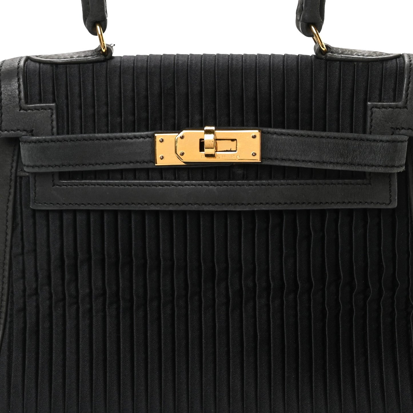Silk Veau Doblis Pleated Mini Kelly Sellier 20 Black