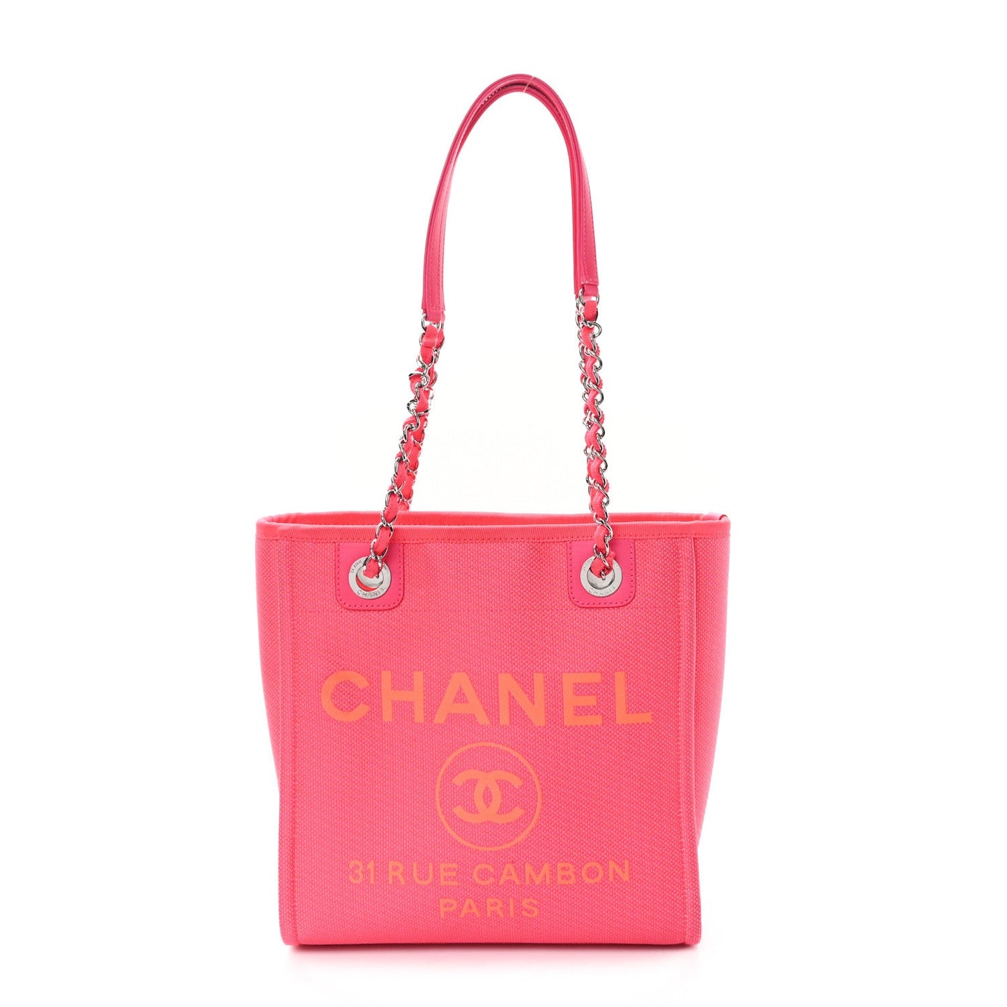 Canvas Mini Deauville Tote Pink Orange