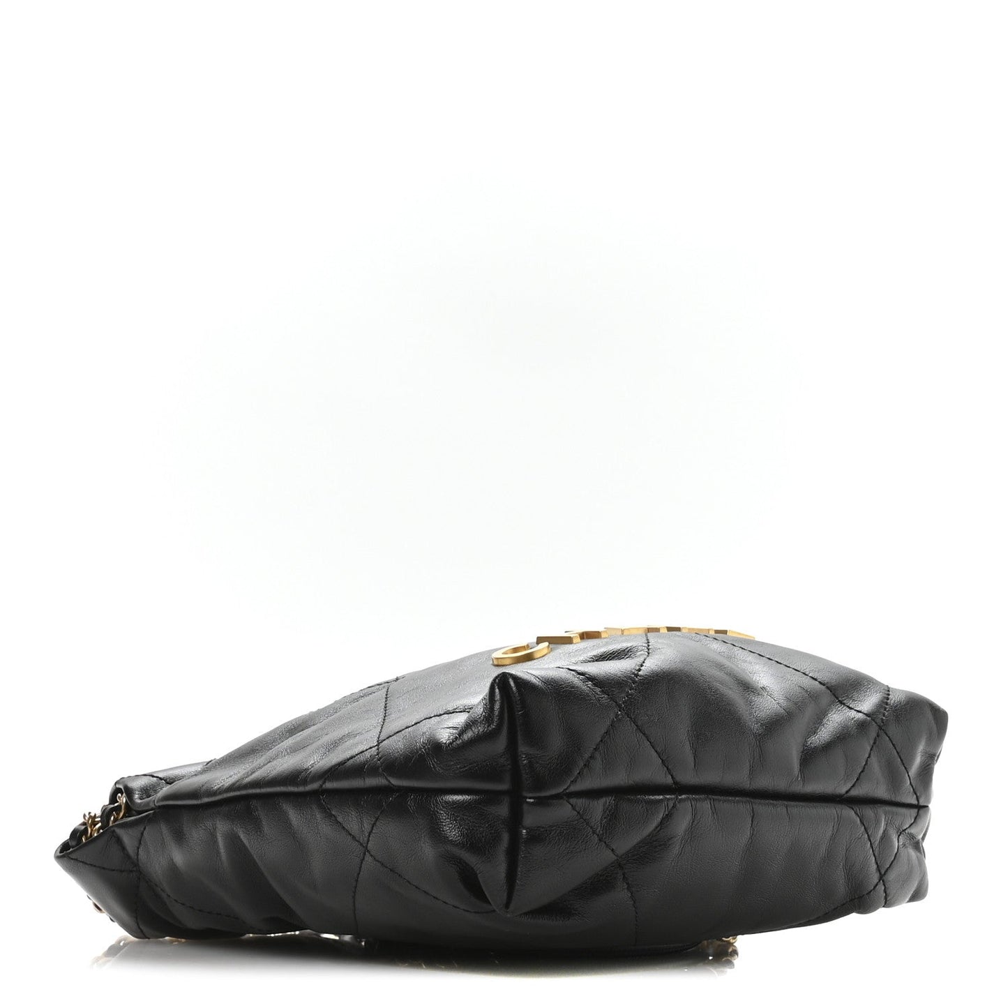 Shiny Calfskin Quilted Mini Chanel 22 Black