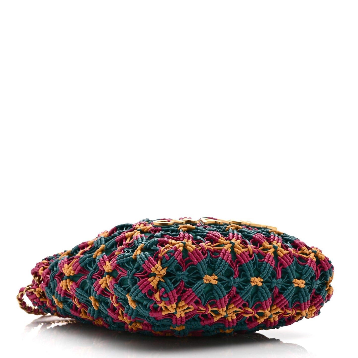 Calfskin Macrame Mini Chanel 22  Green Purple Yellow