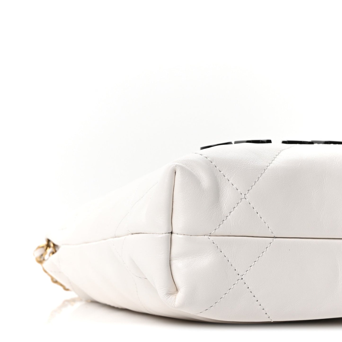 Shiny Calfskin Quilted Mini Chanel 22 White Black