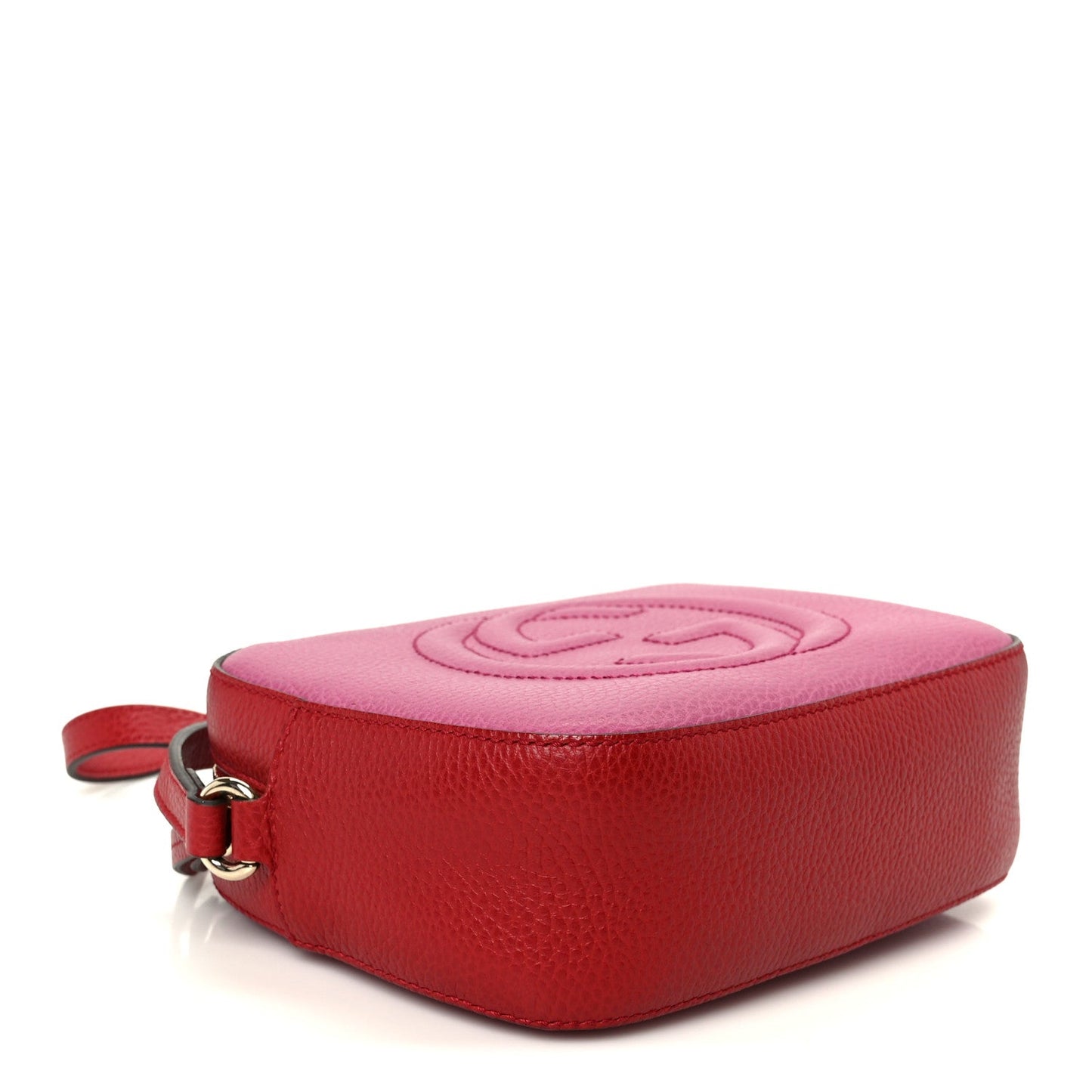Dollar Calfskin Bi-Color Small Soho Disco Bag New Rosette Hibiscus Red