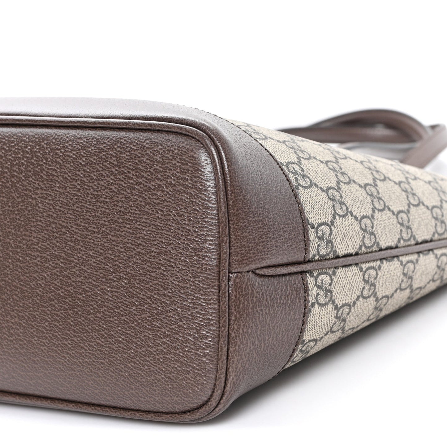 GG Supreme Monogram Textured Calfskin Web Small Ophidia Shoulder Tote Bag Beige Ebony New Acero