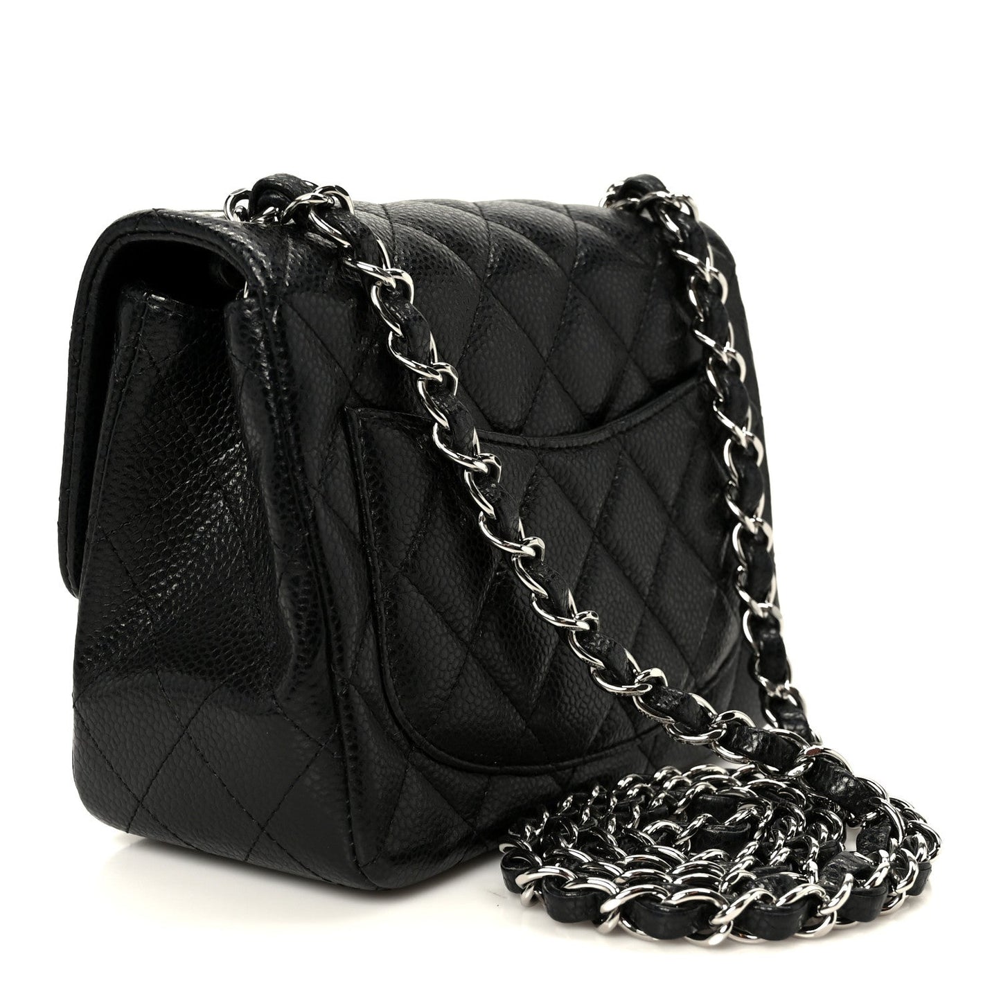 Caviar Quilted Mini Square Flap Black