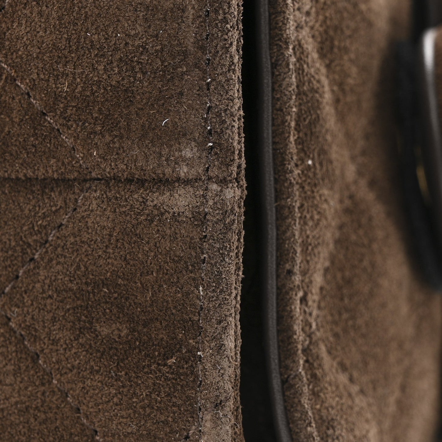 Suede Quilted Mini Chanel 25 Handbag Dark Brown