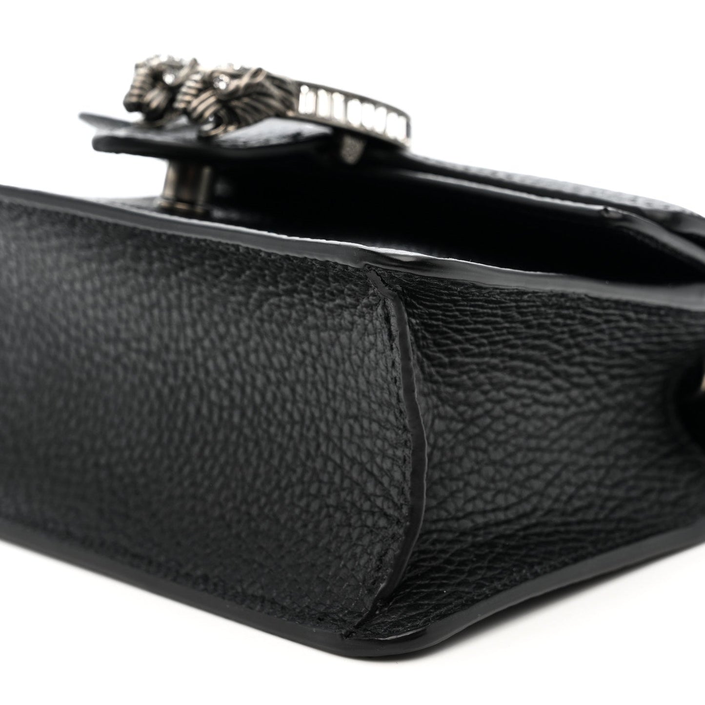Dollar Calfskin Crystal Mini Dionysus Top Handle Bag Black Crystal