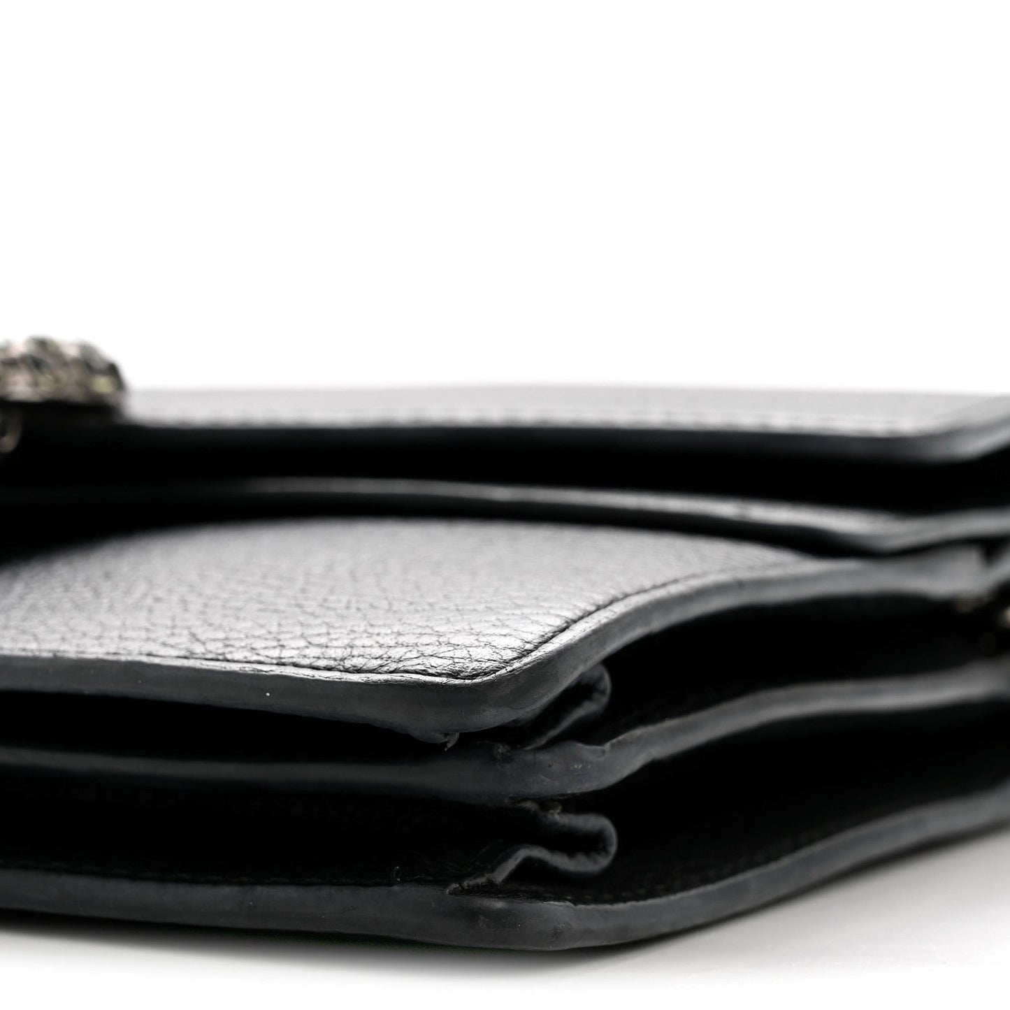 Pebbled Calfskin Small Dionysus Shoulder Bag Black