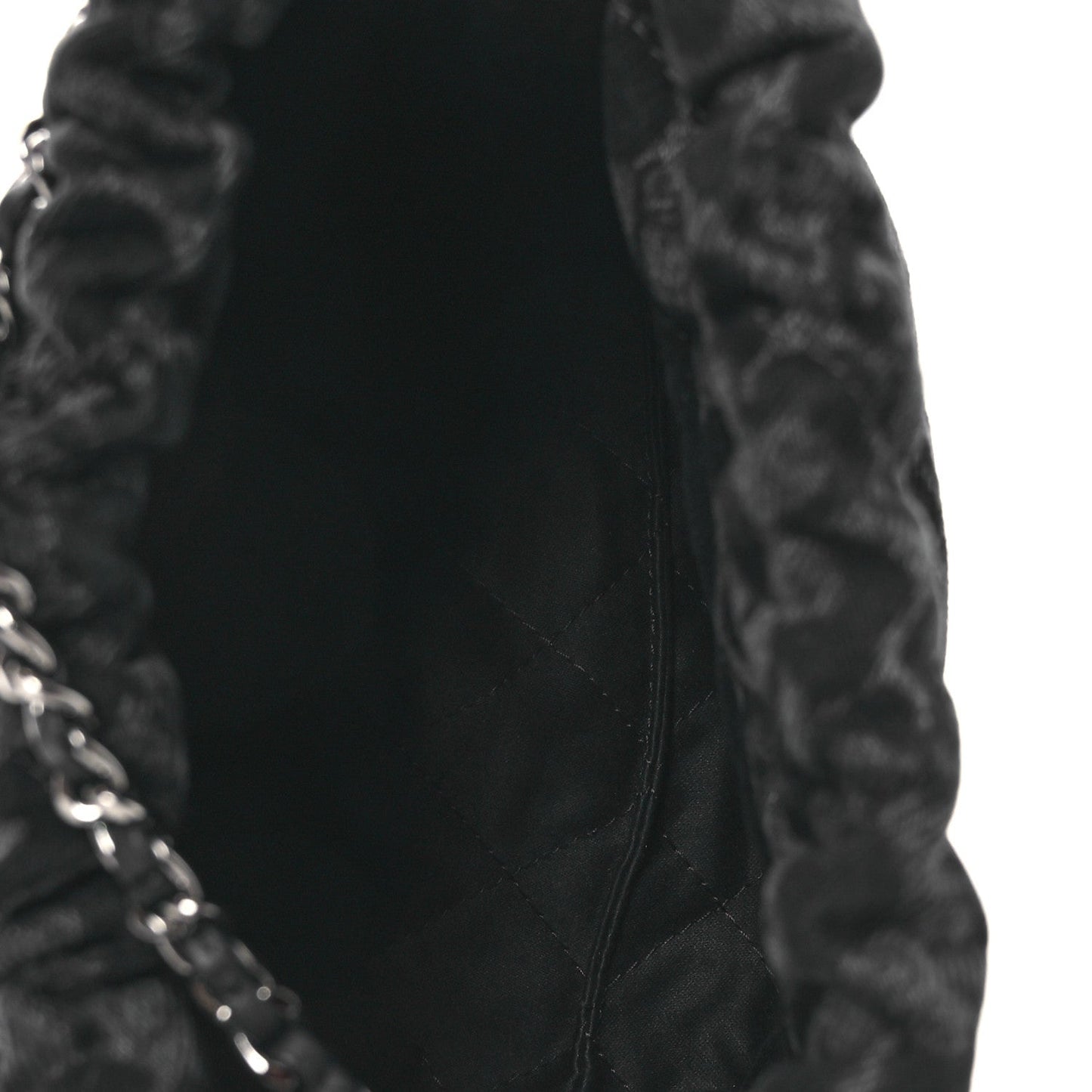 Denim Quilted Floral Print Mini Chanel 22 Black Grey