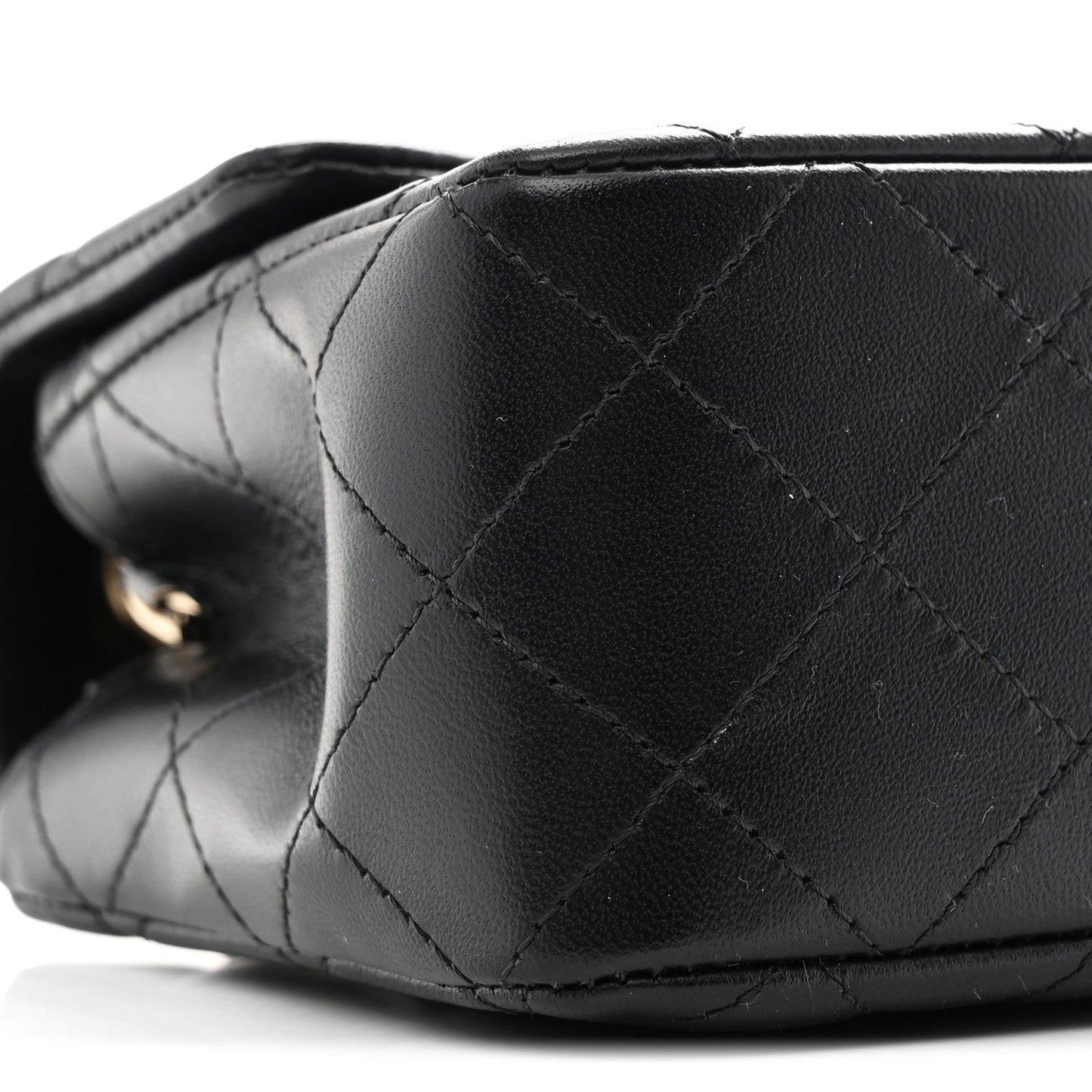 Lambskin Quilted Mini Rectangular Flap Black