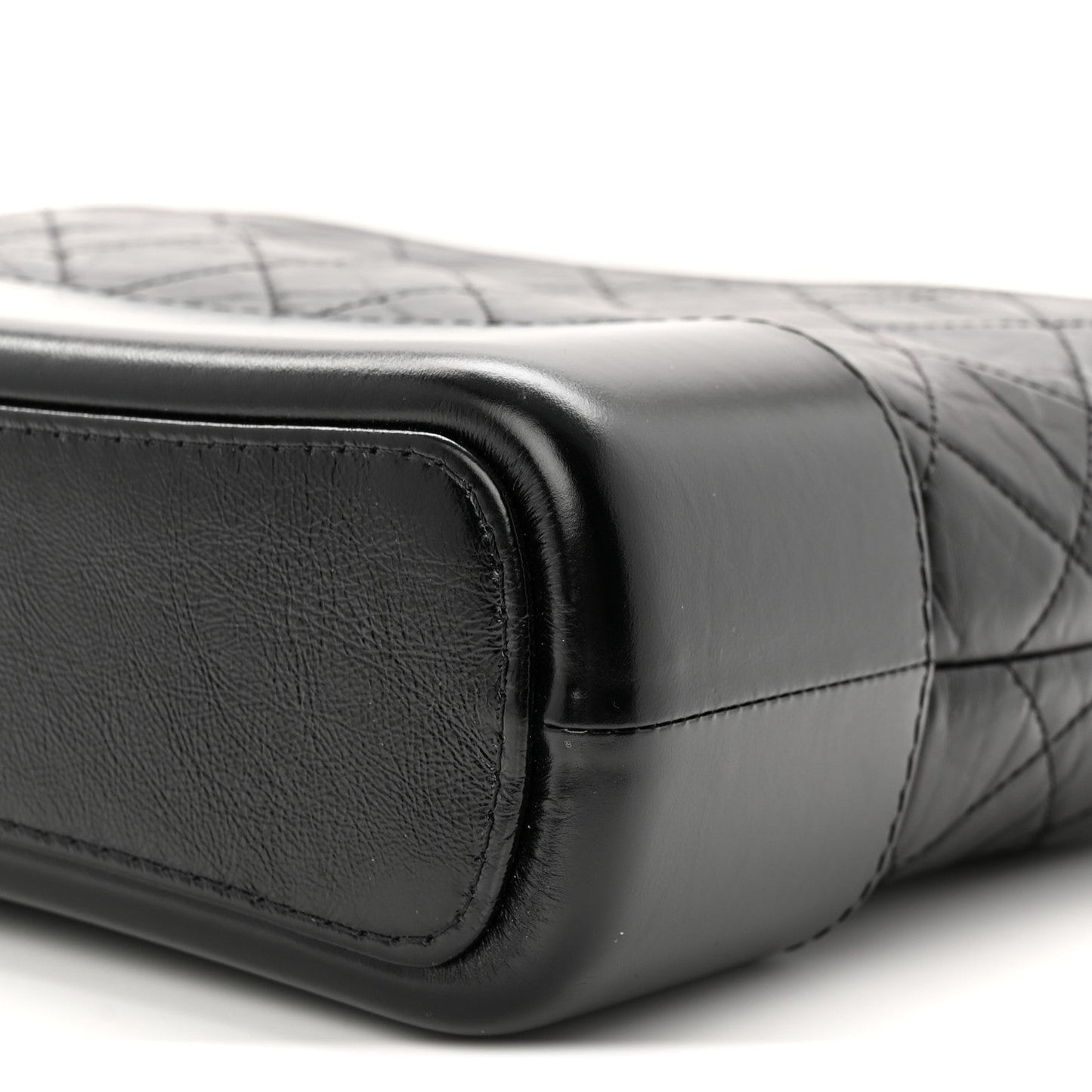Aged Calfskin Quilted New Medium Gabrielle Hobo Black