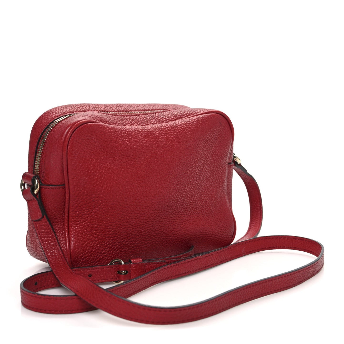 Pebbled Calfskin Small Soho Disco Bag Vibrant Red