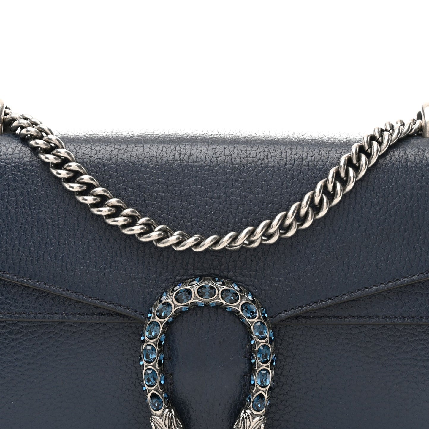 Dollar Calfskin Crystal Small Dionysus Shoulder Bag Blue Agata Montana Sapphire