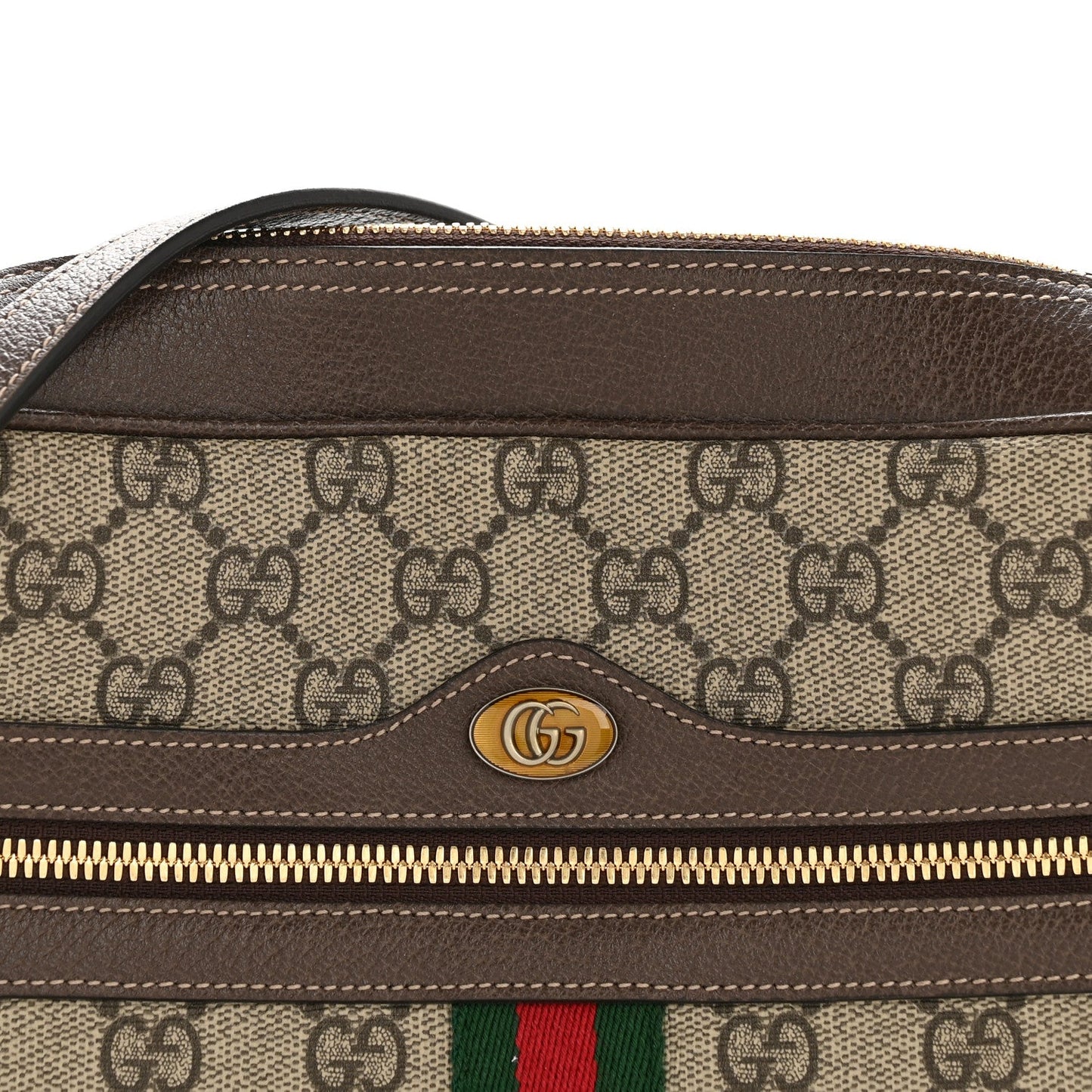 GG Supreme Monogram Web Small Ophidia Shoulder Bag Brown