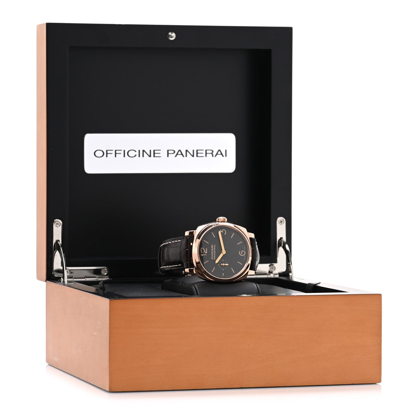 18K Rose Gold Alligator 42mm Radiomir 1940 ORO Rosso Manual Winding Watch Brown PAM00513
