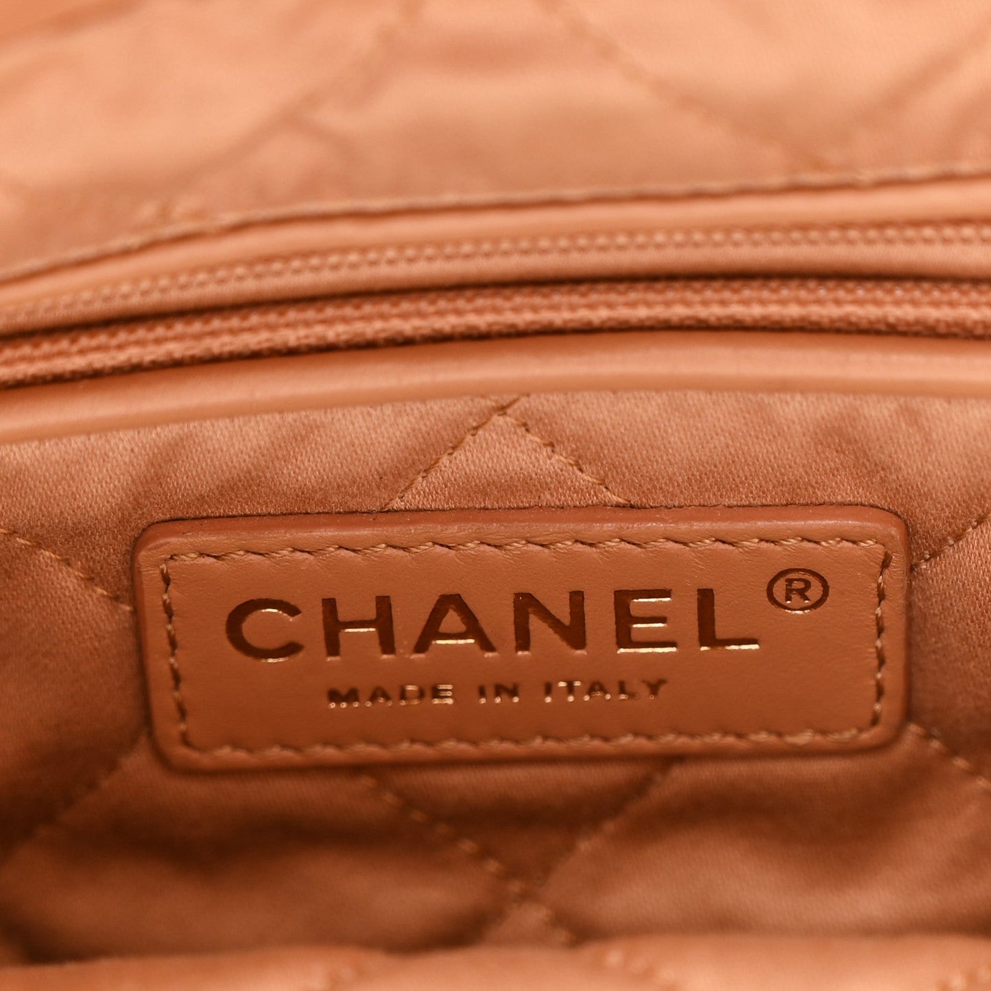 Shiny Calfskin Quilted Small Chanel 22 Beige
